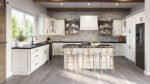 SA-U308424 Raised Panel Antique White Tall Cabinets