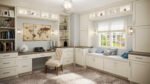SA-U308424 Raised Panel Antique White Tall Cabinets