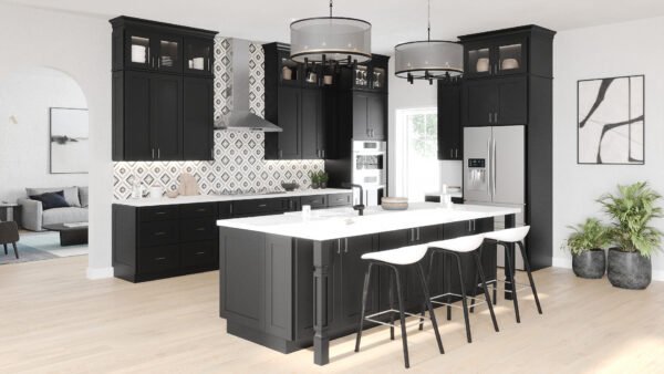 SB-3DB21 Shaker BLACK Base Cabinets