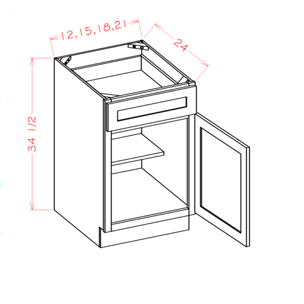 CS-B18 Raised Panel Saddle Base Cabinets