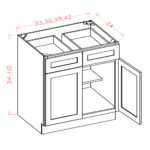 CS-B33 Raised Panel Saddle Base Cabinets