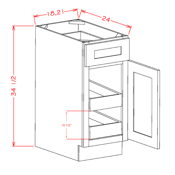 CS-B181RS Raised Panel Saddle Base Cabinets