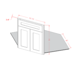 SG-DCFF42 Shaker Grey Base Cabinets