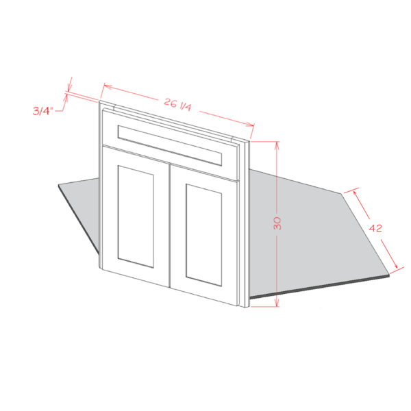 SG-DCFF42 Shaker Grey Base Cabinets