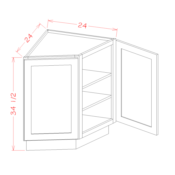 CS-BEC24 Raised Panel Saddle Base Cabinets