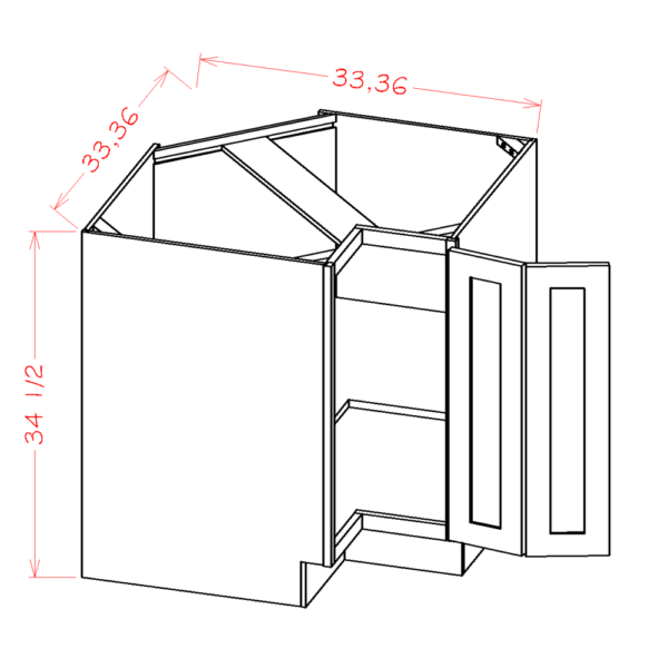 CS-BER33 Raised Panel Saddle Base Cabinets