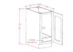 SG-B36FH1RS Shaker Grey Base Cabinets