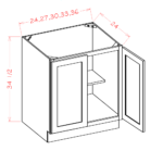 CS-B27FH Raised Panel Saddle Base Cabinets
