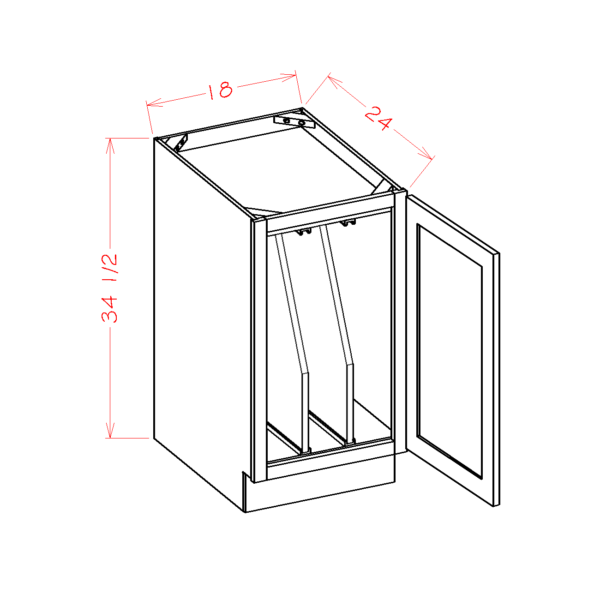 CS-B15FHTD Raised Panel Saddle Base Cabinets