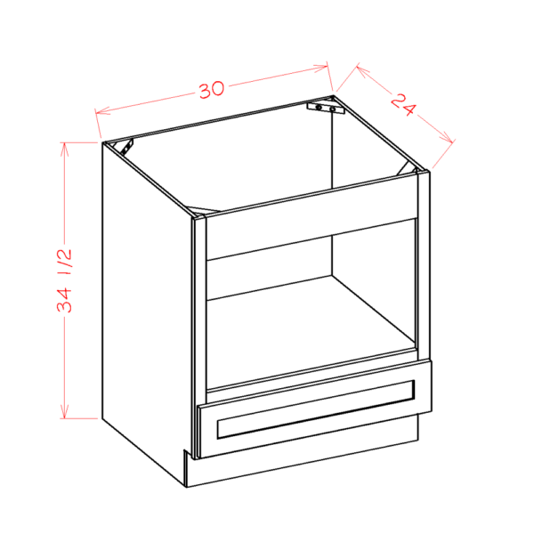 SB-BMW30 Shaker BLACK Base Cabinets