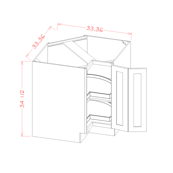 OW-LSB33 Oxford White Base Cabinets