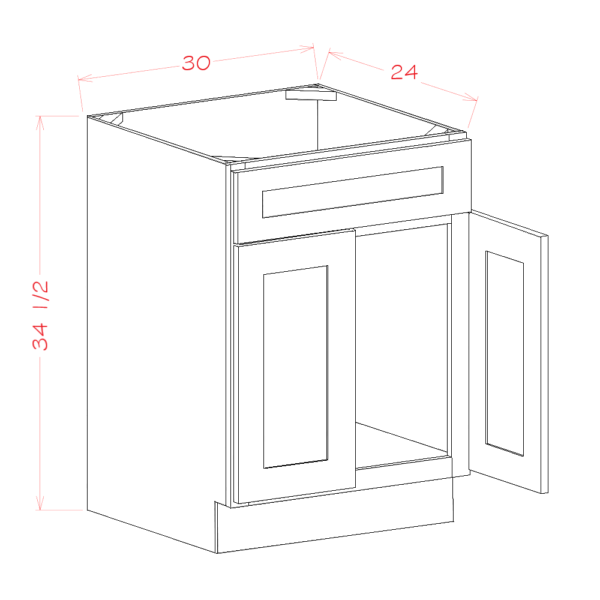 SI-SB30S Shaker IVY Base Cabinets