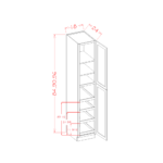 SW-U1884244RS Shaker White Tall Cabinets