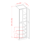 OT-U2484244RS Oxford Toffee Tall Cabinets