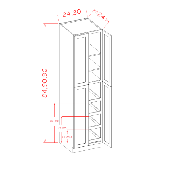 OT-U2484244RS Oxford Toffee Tall Cabinets