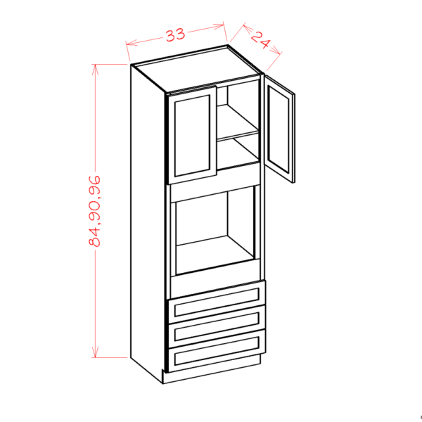 SH-O338424 Shaker Honey Tall Cabinets