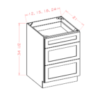 CS-3VDB12 Raised Panel Saddle Vanities