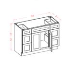 CS-VDDB48 Raised Panel Saddle Vanities