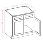 CS-VS24 Raised Panel Saddle Vanities