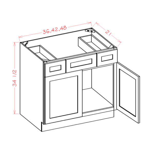 CS-VSD42 Raised Panel Saddle Vanities