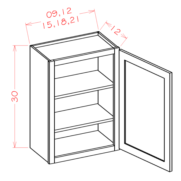 CS-W1530 Raised Panel Saddle Wall Cabinets