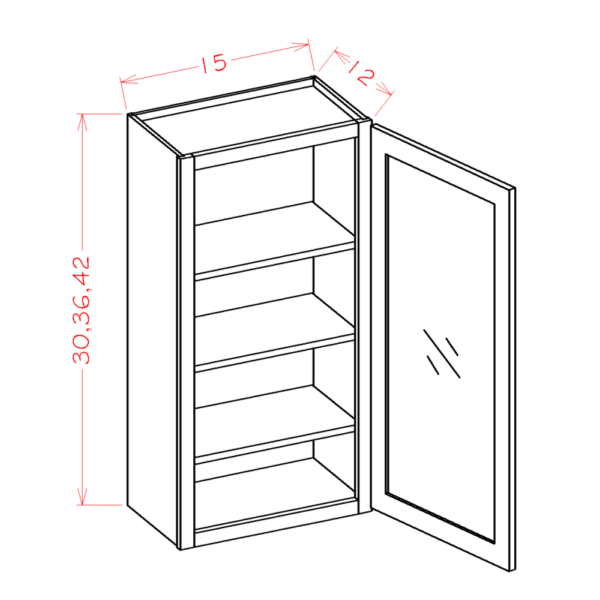 OT-W1542GD Oxford Toffee Wall Cabinets