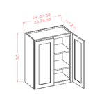 SG-W2730 Shaker Grey Wall Cabinets