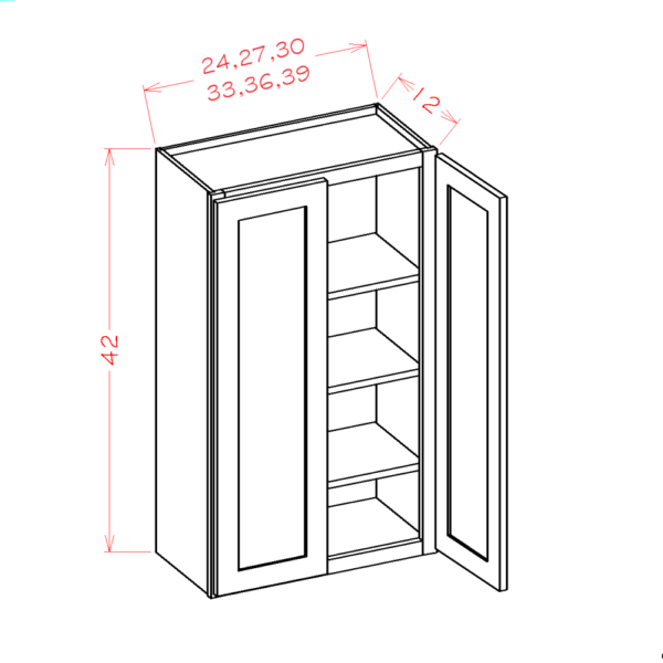 CS-W1542 Raised Panel Saddle Wall Cabinets
