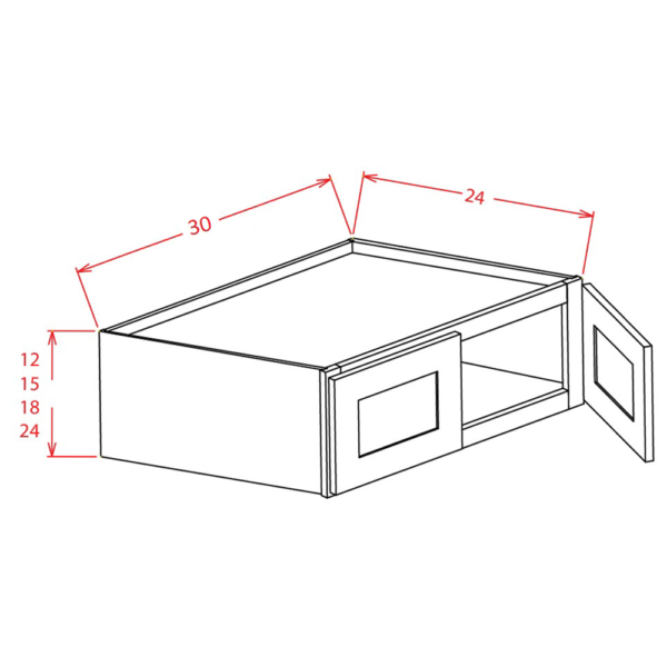 SB-W361824 Shaker BLACK Wall Cabinets