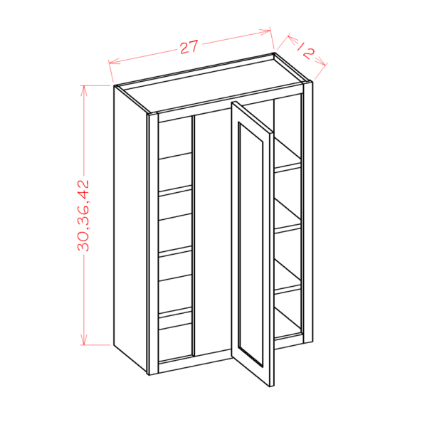 CS-WBC2730 Raised Panel Saddle Wall Cabinets